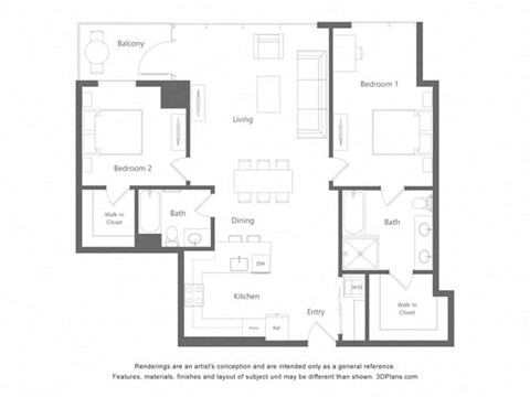 blueprint of a floor plan of a house with bedrooms and a living room